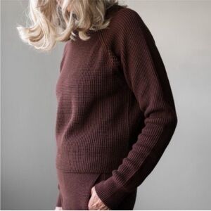 Lunya Cozy Knit Alpaca Pullover Brown